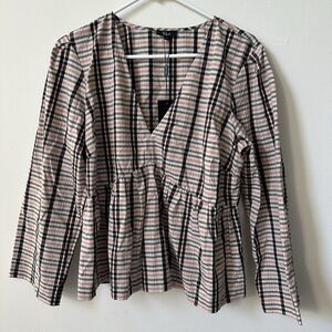Rails Plaid Blouse in Pink and Black